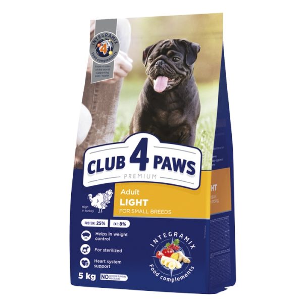 CLUB4PAWS Adult Light Small Breeds Γαλοπούλα 5Kg