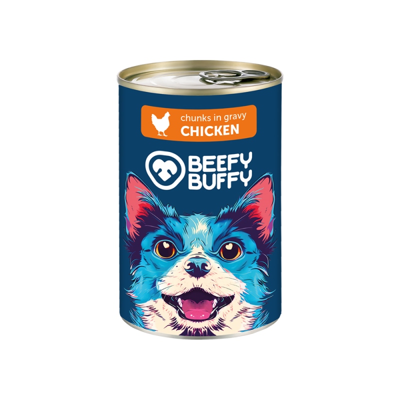 76BF001 BEEFY BUFFY Κονσερβες Σκυλου Σε Σαλτσα Με Κοτόπουλο