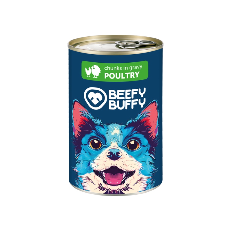 76BF003 BEEFY BUFFY Κονσερβες Σκυλου Σε Σαλτσα Με πουλερικά
