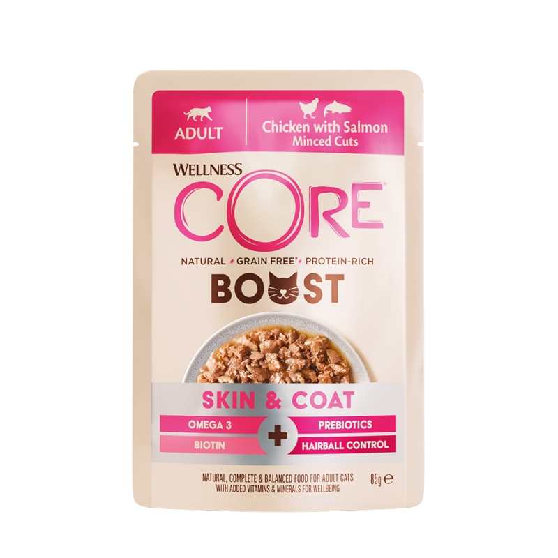 CORE BOOST Με Κοτόπουλο και Σολομό - Για υποστήριξη της υγείας του δέρματος και του τριχώματος