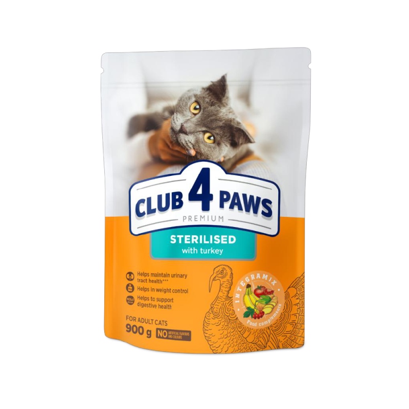 CLUB4PAWS Sterilized 900gr - Γαλοπούλα