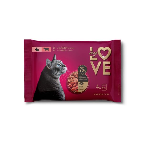 MY LOVE Multipack 4x85gr 2x Κουνέλι σε σάλτσα - 2x Βοδινό σε σάλτσα