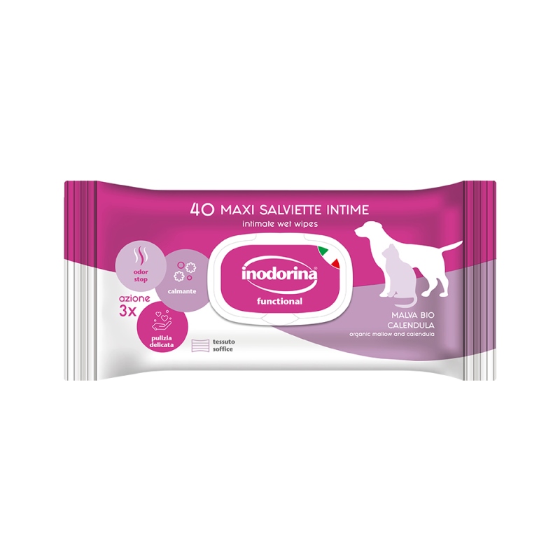 INODORINA Καθαριστικά υγρά μαντηλάκια 40τμχ για την ευαίσθητη περιοχή