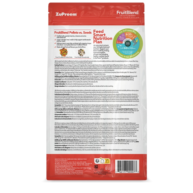 Fruitblends Medium/Large Birds με μήλο-μπανάνα